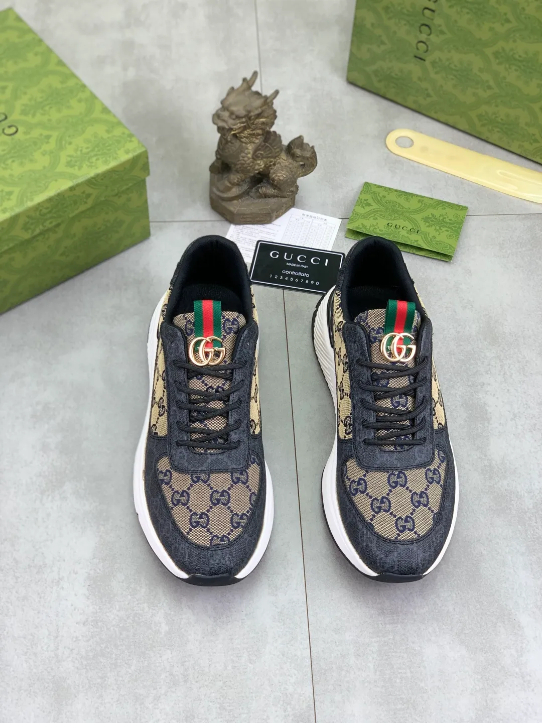 Men's men's shoes 💰P460💰[New model] (GUCCI) official website's latest 🎁🎁casual and fashionable men's shoes👟, hot style 💥 style is simple and elegant, exclusive for trendy men. Unique official website's latest brand double G element Elements 👑 Original Gucci decoration, fashionable and generous, fabric original calfskin ✅ fully imported first-layer pigskin lining, official website designated wear-resistant, lightweight original rubber casual outsole, classic model taken in real life 🎬38-44 (45 customized) 2️⃣ colors available